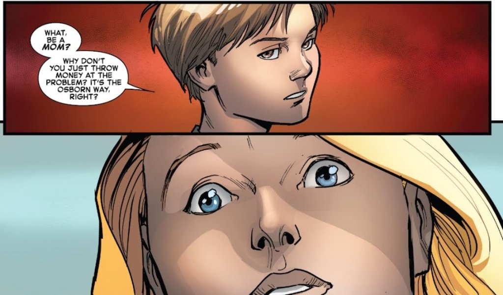 Normie to Liz: What, be a mom? Why don't you just throw money at the problem? It's the Osborn way, right?

[Liz looks hurt and horrified]