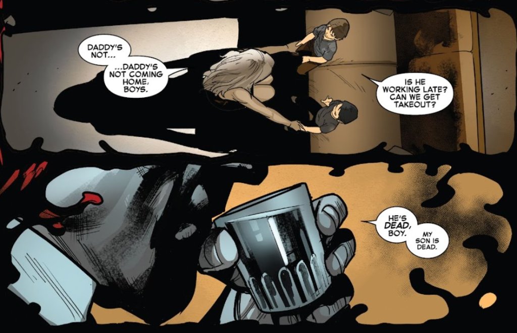 Liz: Daddy's not... Daddy's not coming home, boys. 

Normie: Is he working late? Can we get takeout?

Norman: He's dead, boy. My son is dead.